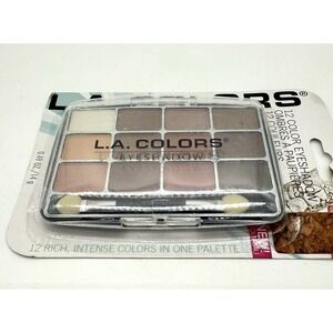 L.A. COLORS 12 Traditional Eyeshadow Palette Applicator Nude Shades Cosmetic New